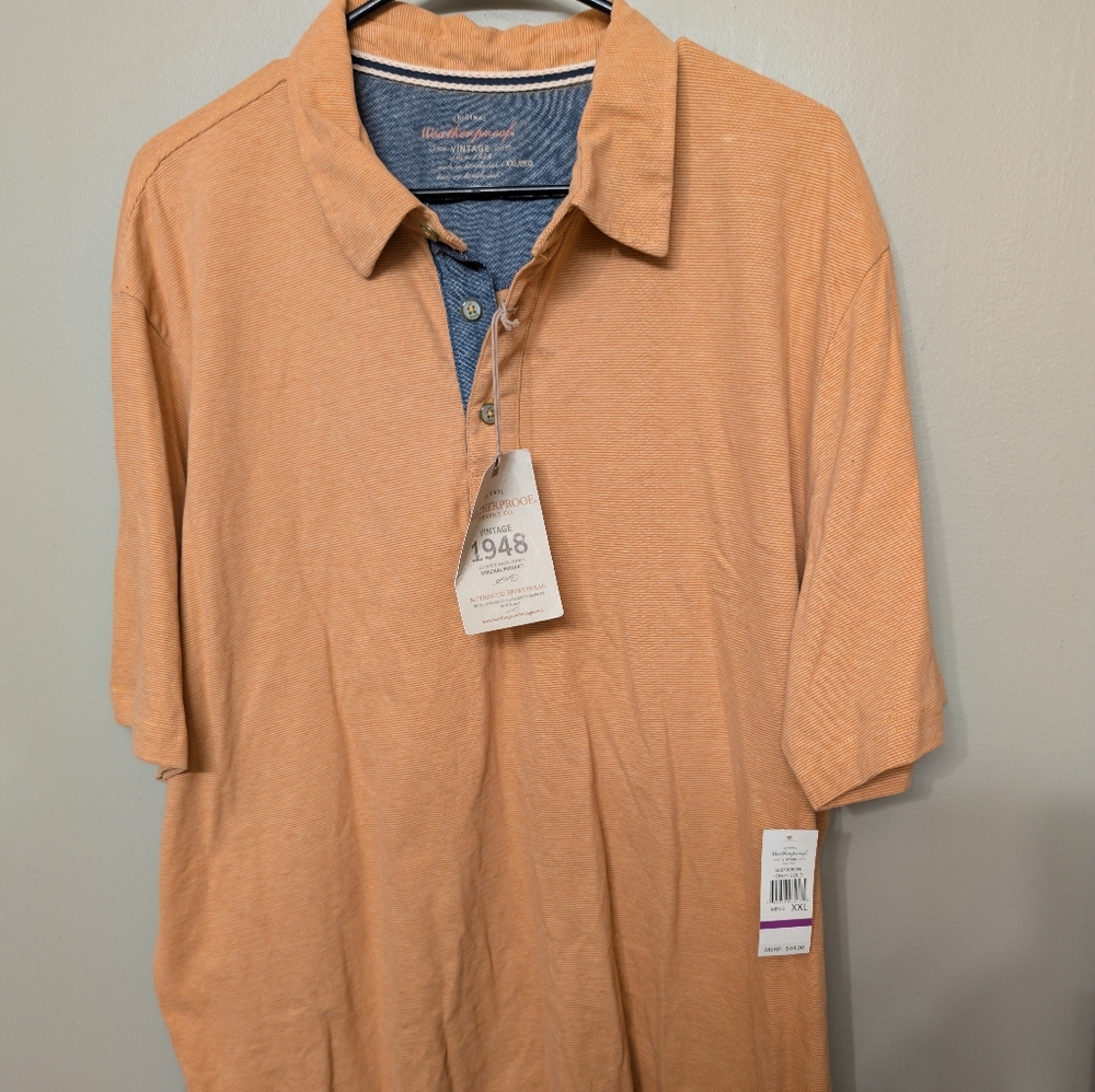 NWT Weatherproof Men's Honey Gold Polo Shirt